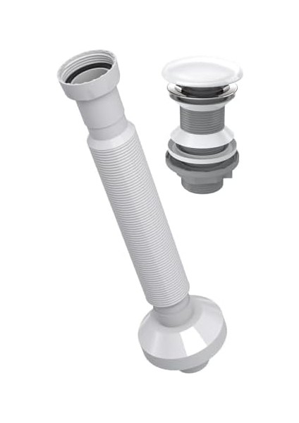 Bagno Sifon, Beyaz Seramik Başlıklı,taşma Deliksiz, (1-1/4), Pis Su Çıkış Dahil -Set 2 Parça fiyatları