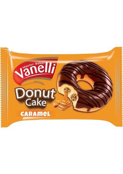 Vanellı Donut Kakao Kaplamalı Karamel Soslu Kek 35GR(1 Kutu)