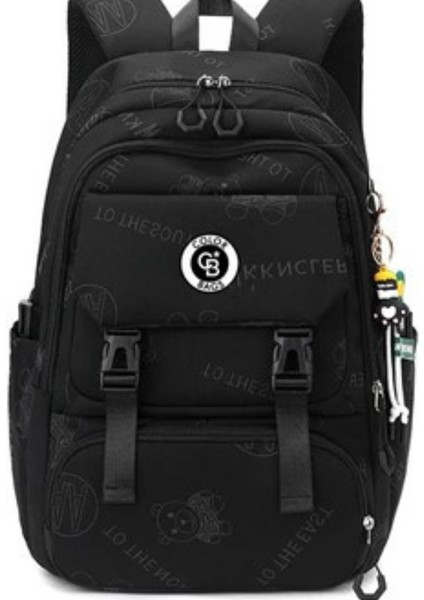 Siyah Erkek Okul Sırt Çantası – Ilköğretim ve Lise Öğrencileri Için, Çok Gözlü, Kaliteli Kumaş