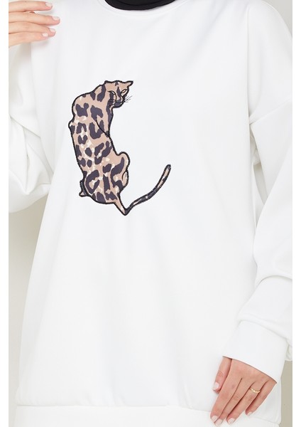 Kaplan Nakışlı Oysho Ikili Takım 1648 - Beyaz fırsatları