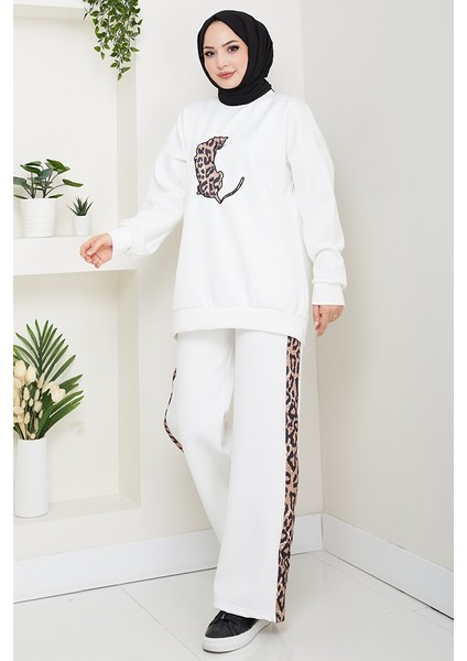 Kaplan Nakışlı Oysho Ikili Takım 1648 - Beyaz indirimleri