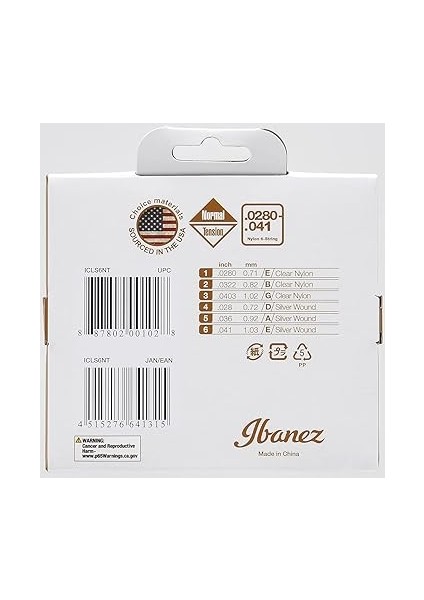 6 Telli Normal Gerginlik Için Tel Seti - .0280/.0322/.0403/.029/.035/.043 Şeffaf Naylon/gümüş Kaplama Sargı (ICLS6NT) fiyatları