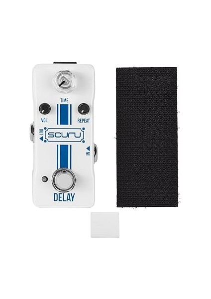 Scuru Gitar Gecikme Efekti Pedalı Zaman/ses/tekrar Kapsamlı Kontroller Dc 9V 6.35MM Giriş/çıkış Arayüzü Gerçek Bypass'lı Vintage Analog Gecikme Elektro Gitar Gecikme Efektörü Beyaz modelleri