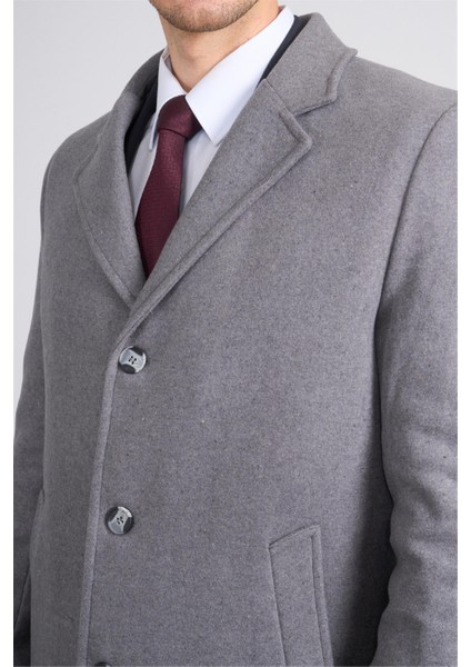 Çetinkaya Mentality 7849 Erkek Mono Yaka Regular Kaşe Kaban Orta Gri fırsatları