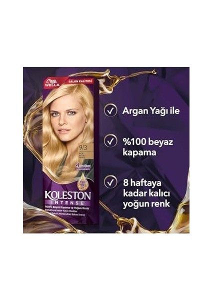 Wella Koleston Intense Saç Boyası 9/3 Açık Altın Sarısı - Salon Kalitesi fiyatları