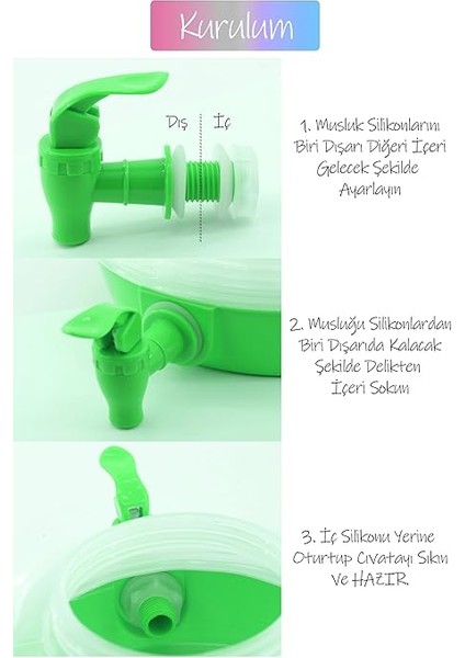 Musluklu Katlanır Su Bidonu Outdoor Akordiyon Kamp Su Kovası Çeşme Piknik Damacana Içecek Şişesi (Yeşil) fırsatları