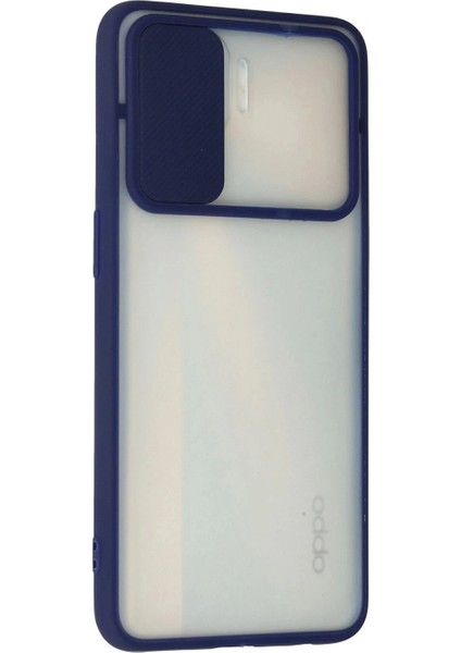 Oppo Reno 4 Lite Kılıf Palm Buzlu Kamera Sürgülü Silikon - Lacivert modelleri