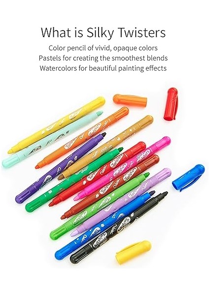 Ofıs ve Okul Amos CST12 Colorix Üçü Bir Arada Silky Twister 12'li, 12 Renk modelleri