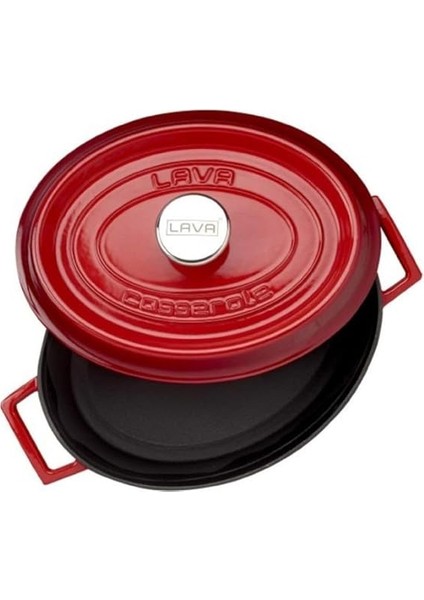 Oval Döküm 21X27 cm Tencere Kırmızı LVOTC27K2R indirimleri