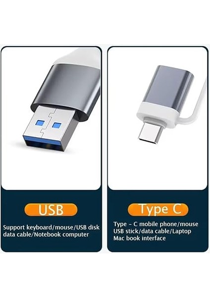Home 4 Port USB Çoklayıcı ve Type-C Adaptör – 2 In 1 Multi USB 3.0 Hub, MacBook Pro/air ve Type-C Cihazlar ile Uyumlu, Otg Destekli USB Dönüştürücü indirimleri