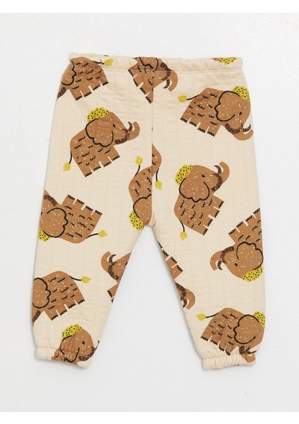 Lcw Baby Bej Bisiklet Yaka Baskılı Erkek Bebek Sweatshirt ve Eşofman Alt 2'li fırsatları