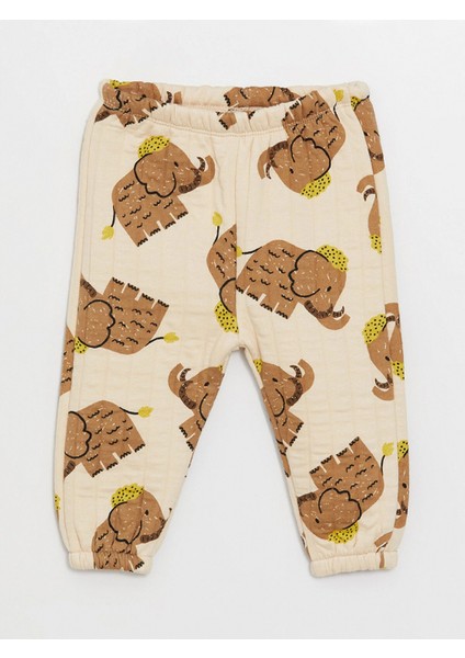 Lcw Baby Bej Bisiklet Yaka Baskılı Erkek Bebek Sweatshirt ve Eşofman Alt 2'li indirimleri