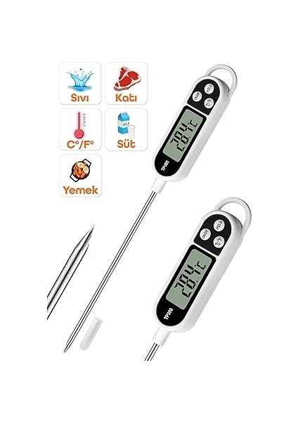 Gıda Termometresi Sıvı Gıda Et Su Bebek Süt Mama Yiyecek Sıcaklık Mutfak Isı Ölçer 3238 fiyatları