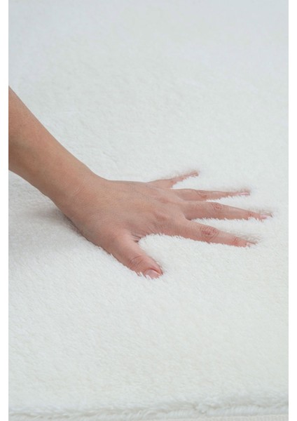 Yıkanabilir Premium Ponpon Saçaklı Kaymaz Taban Post Peluş Banyo Paspası 2'li Takım Bej mt fiyatları