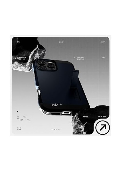 iPhone 16 Pro Max Ekstra Dayanıklı Magsafe Kılıf Tough Armor Ai Hava Kanalı Teknolojisi™ Askeri Sınıf Koruma Magfit Kickstand'lı Metal Slate Çift Katman Kapak - ACS08014 modelleri