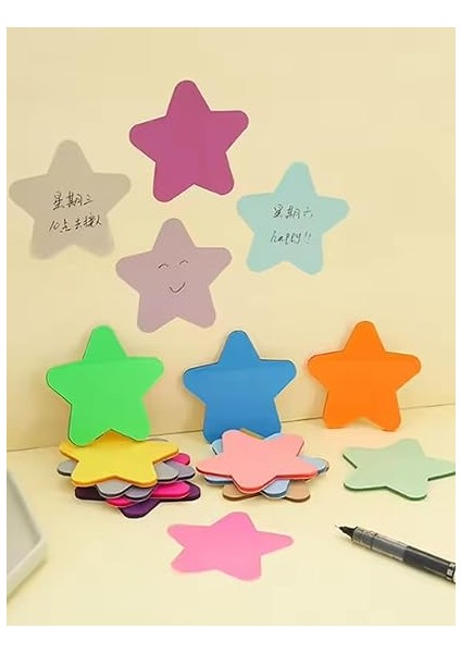 Şeffaf Renkli Yapışkanlı Not Kağıdı Yıldıznot (Gül 2) fiyatları