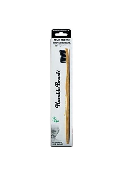 The Humble Co. Bambu Diş Fırçası Siyah | Orta Kıllar | Biyobozunur, Çevre Dostu, Günlük Ağız Bakımınız Için Vegan, Diş Hekimi Onaylı (1 Paket) modelleri