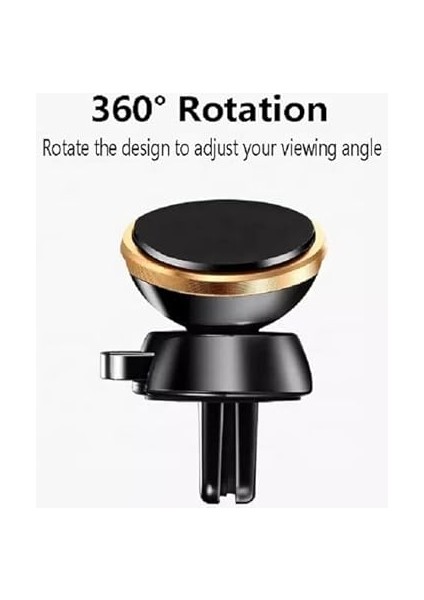 Araç Telefon Tutacağı Güçlü Mıknatıs / 360° Dönme/metal Gövde, Manyetik Cep Telefonu Tutacağı, Tüm Telefonlar Için Gösterge Panelinde Yapıştırma, 6 Mıknatıslı Son Teknoloji, Siyah modelleri