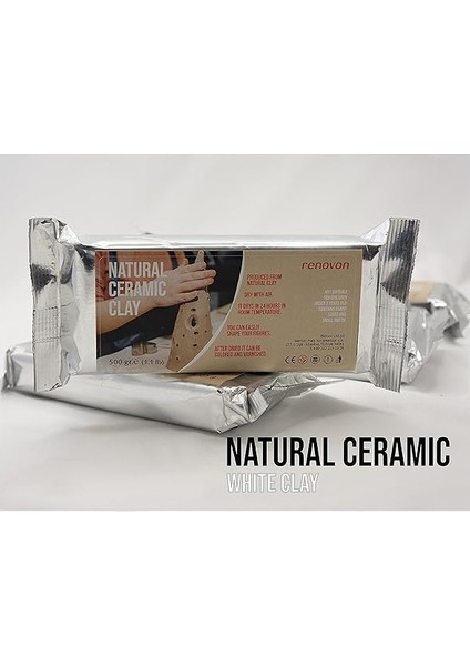 Seramik Kil Hamuru, Beyaz 500 gr Fırınlamaya Gerek Olmayan Güzel Sanatlar Figür Heykel Modelleme Oyun ve Montessori Sınıfları Için Toksik Olmayan Doğal Kil fiyatları