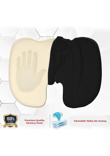 Ortopedik Oturma Minderi Visko Cocix Elastik Minder Basur Minderi Oturma Simidi Yastığı Hemoroid Yastık, Figiza, Siyah, Standart fiyatları
