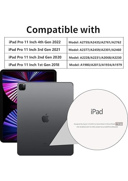iPad Pro 11 Inç Kılıf 2022/2021/2020/2018 Için Kılıf, Ince Stand Sert Arka Kabuk Akıllı Kapak iPad Pro 11 Inç 4. Nesil 2022/3. Nesil 2021/2. Nesil 2020/1. Nesil 2018-KOYU Mavi fiyatları