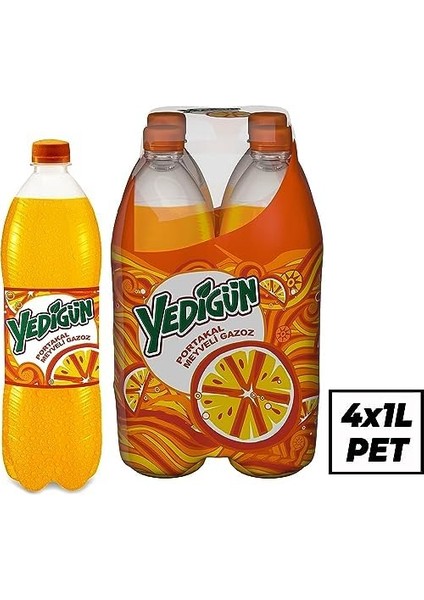 Yedigün Portakal Meyveli Gazoz Pet 4x1 L modelleri
