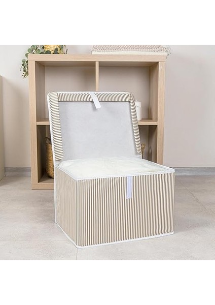 Home Çok Amaçlı Kapaklı Sandık Tipi Hurç Organizer – Büyük Boy Saklama Kutusu – Dolap Içi, Yatak Altı ve Baza Altı Için Sert ve Dayanıklı Depolama Çözümü – Katlanabilir (Krem, 40X30X26 Cm) fırsatları