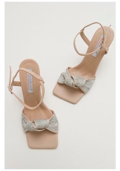 Kadın Glttr Nude Taşlı Sandalet fırsatları