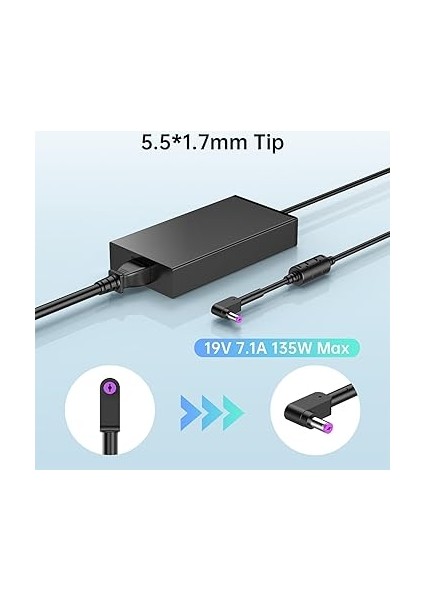 Nitro 5 Oyun Dizüstü Bilgisayarları Için 135W Şarj Cihazı, Acer ADP-135KB T Güç Adaptörü Için Dongerdı fiyatları
