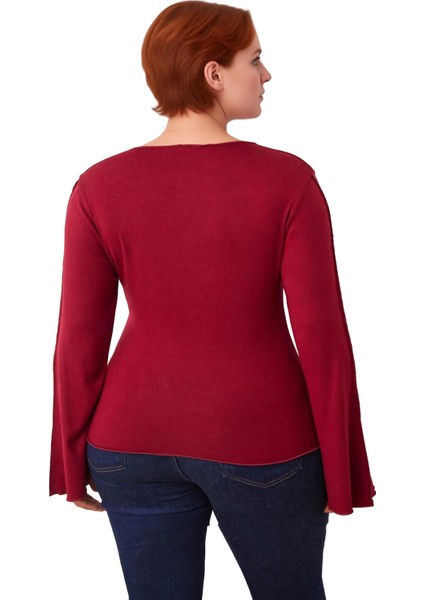 Kadın Bisiklet Yaka Nervürlü Ispanyol Kol Viskon Bluz Büyük Beden Konforu Kaliteli Şık Rahat fiyatları