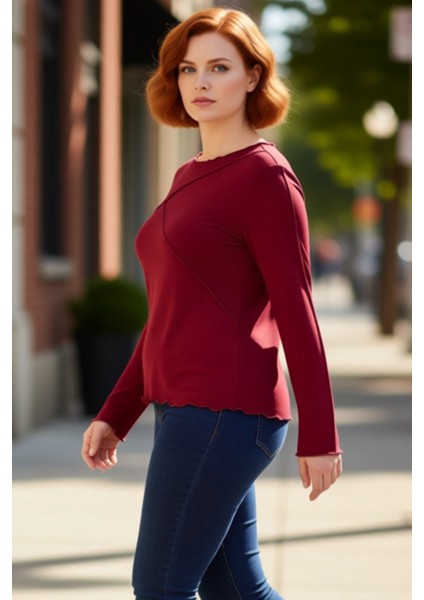 Kadın Bisiklet Yaka Nervürlü Ispanyol Kol Viskon Bluz Büyük Beden Konforu Kaliteli Şık Rahat modelleri