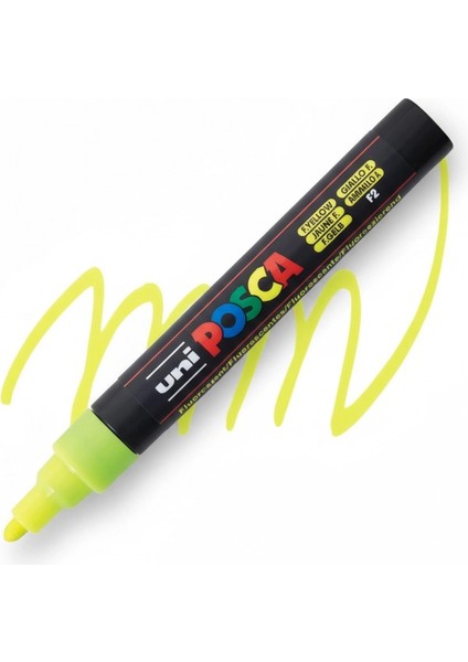 Uniball Posca (1.8-2.5) Su Bazlı Boyama Markörü Florasan Sarı ( N ) (Uni-Pc-5m)