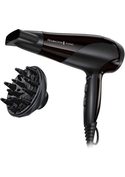 Iyonik Saç Kurutma Makinesi, 2200 W, 3 Isıtma ve 2 Ayrı Fan Kademesi + Soğutma Kademesi, Difüzör Başlıklı, D3198 [amazon'a Özel]