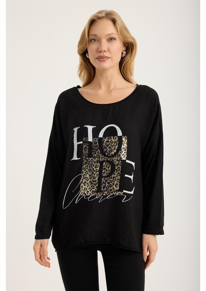 Yaldızlı Leopar *hope* Bluz