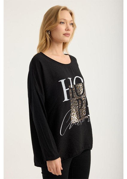 Yaldızlı Leopar *hope* Bluz modelleri