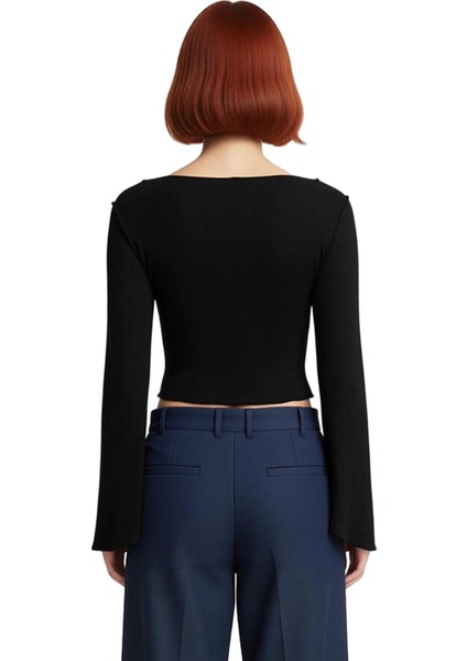 Kadın Regular Regular Kalıp Örme Anvelop Triko Görünümlü Normal Kalıp Bluz modelleri