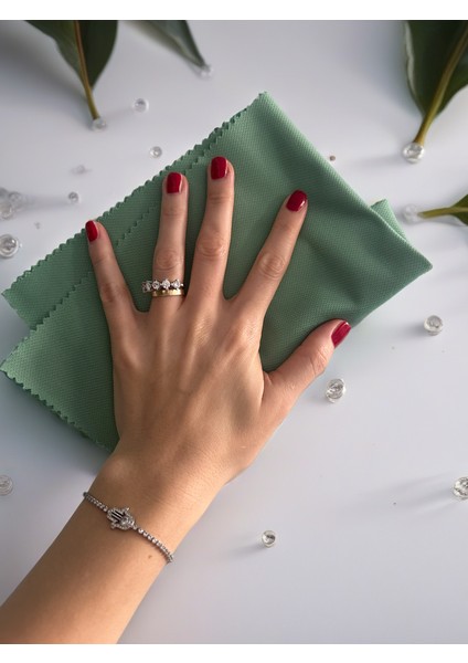 Aliva's Premium Mikrofiber Cam ve Ayna Bezi- Sihirli Temizlik Bezi 40 X40 Cm- Mor ve Yeşil Renk