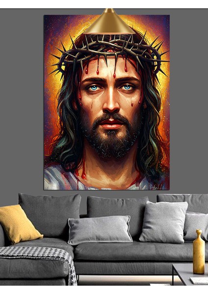 Çarmıha Gerilmeden Önceki Hristiyan Isa Portresi Dekoratif Kanvas - Mdf Ahşap Tablo indirimleri