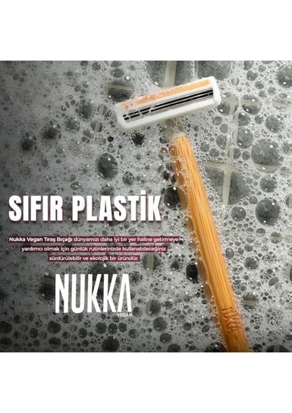 Nukkavegan Bambu Saplı Beyaz Iki Bıçaklı Traş Bıçağı, (Bir Paket Dört Adet) modelleri
