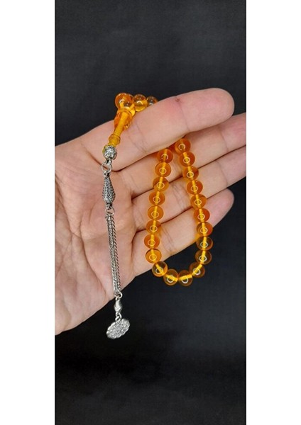 Çubuk Kehribar Tesbih Sarı Renk Küre Kesim T-418 indirimleri