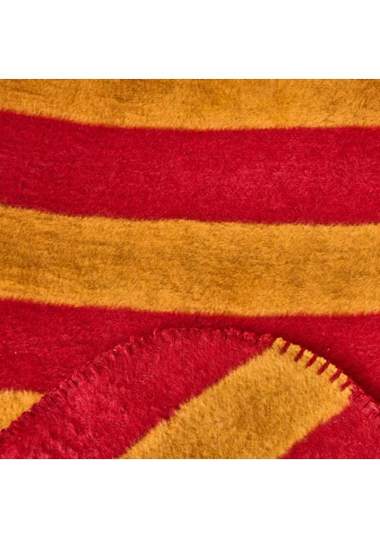 Soft Çizgili Pamuklu Tv Battaniyesi - Sarı / Kırmızı - 130X170 cm modelleri