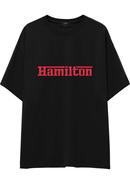 Hamilton / Ferrari Oversize Tişört - Siyah