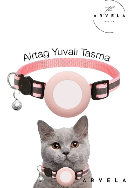 Airtag Yuvalı Kedi Tasması Ayarlanabilir Silikon Güvenli Tokalı Kedi Boyun Tasması