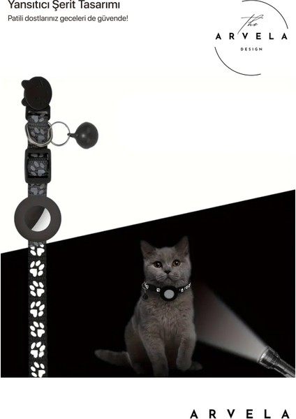 Airtag Yuvalı Kedi Tasması Ayarlanabilir Silikon Güvenli Tokalı Kedi Boyun Tasması modelleri