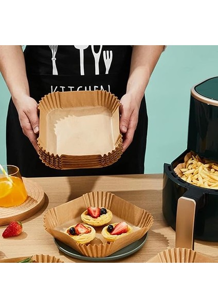 Airfryer Pişirme Kağıdı, Fritöz Yağlı Kağıdı,pişirme Kağıdı, Yanmaz Kağıt Xl 50 Adet Büyük (Kare) indirimleri