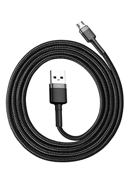Cafule Serisi, Şarj & Aktarım Kablosu, Gri - Siyah, 1 M, 2.4 A, USB Type A & Micro USB fiyatları