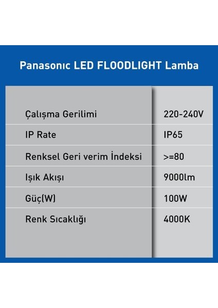 LED Projektör, Gün Işığı 100W 9000LM 4000K fiyatları