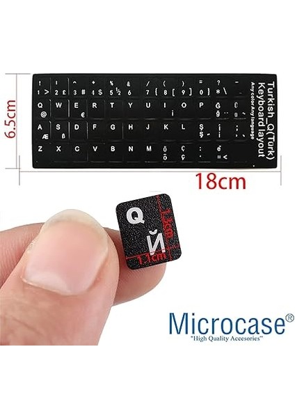 Türkçe Q Klavye Etiketi Laptop Macbook Pc Sticker - Siyah fiyatları