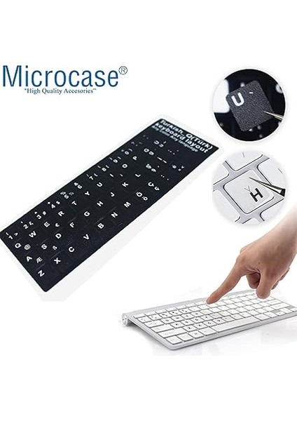 Türkçe Q Klavye Etiketi Laptop Macbook Pc Sticker - Siyah modelleri