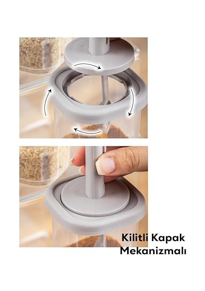 1100 Kaydırmalı Kaşıklı Sızdırmaz Kapaklı Etiketli 12'li Baharatlık Seti Saklama Kabı Şeffaf Cappuccino indirimleri